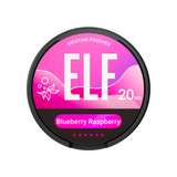 ELF nicotine pouch container with pink label on a white background